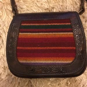 Brown leather purse made in Bolivia